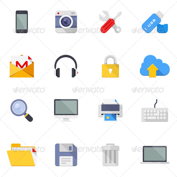 Technology and media icons