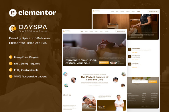 Dayspa – Beauty Spa & Wellness Elementor Template Kit