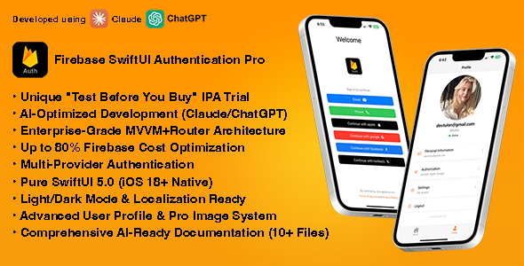Firebase Auth Profile - Complete iOS Authentication Module with Social Login | SwiftUI