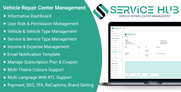 Service Hub SaaS - Vehicle Repair Center Management