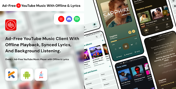Ovelo – Ad-Free YouTube Music Player with Offline & Lyrics App