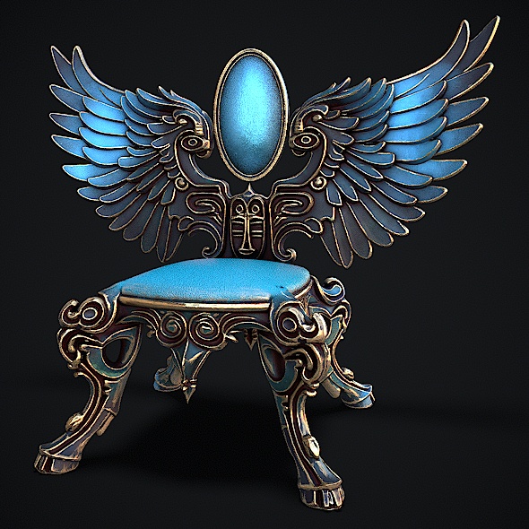 Fantasy Throne 6 Game Ready 3d Model