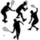 Squash Players Silhouette - GraphicRiver Item for Sale
