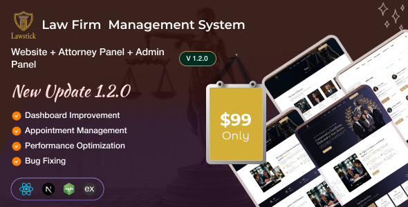 Lawstick - Law Firm Management System | User Panel | Attorney Panel | Admin Panel (MERN)