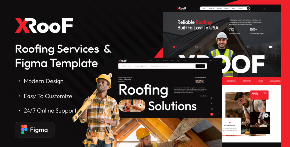 XRoof - Roofing Services Figma Template