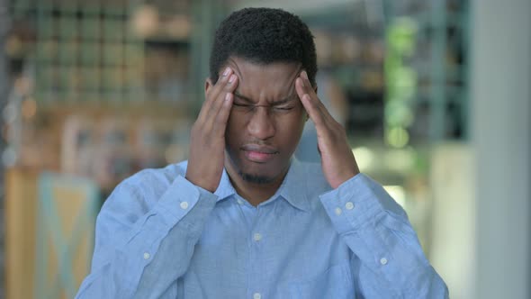 Tired Young African Man Having Headache