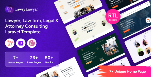 Lawsy - Lawyer, Law firm, Legal & Attorney Consulting Laravel Template