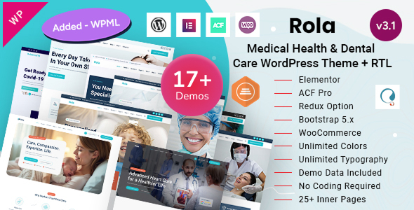 Rola – Medical Health, Dentist Clinic & Healthcare WordPress Theme