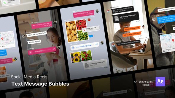 Reels - Text Message Bubble After Effects Project Files