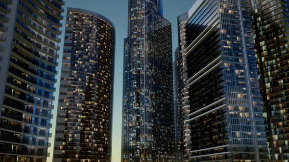 City Skyscrapers at Night