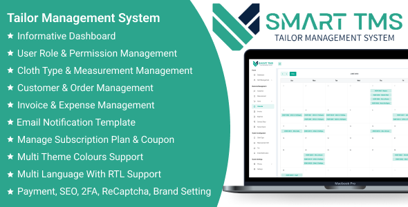 Smart TMS SaaS - Tailor Management System