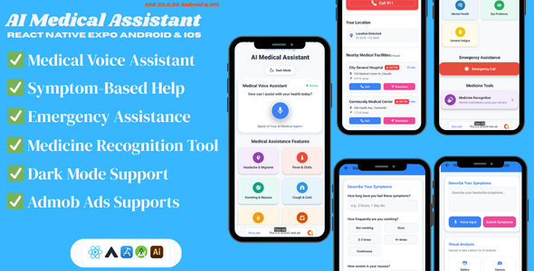 AI Medical Assistant - React Native Expo (Android & IOS)