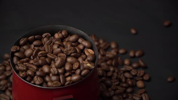 Coffee Beans in a Cezve Rotate Slowly