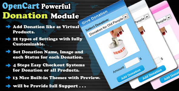 opencart powerful donation module