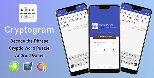 Cryptogram - Unlock the Hidden Quote - Word Puzzle Game