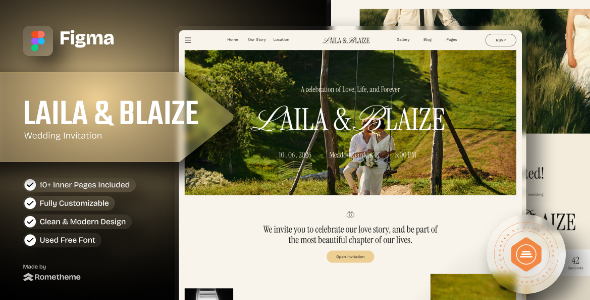 Laila & Blaize - Wedding Invitation Figma