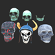 Stylized 3D Skull Collection with Viking Helmet & Cyber Skulls – Game-Ready Models - 3DOcean Item for Sale