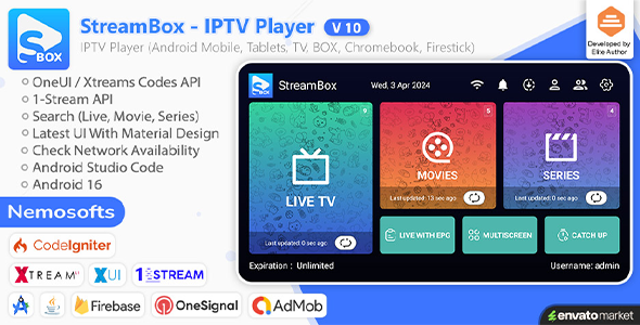 StreamBox - IPTV Player for Android, TV, Mobile, Tablets, Firestick & Chromebook
