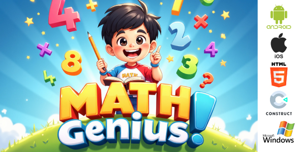 Math Genius – Educational Kids Mobile & Web Game | HTML5 + Android + iOS + Windows | Construct 3