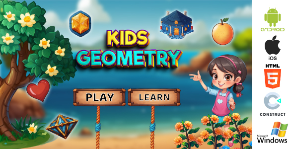 Kids Geometry Game- Educational Game - HTML5 and Android Game Construct 3 Game