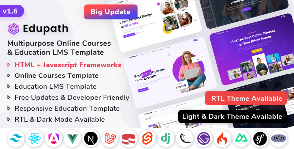 Edupath - Multipurpose Online Courses & Education LMS Template