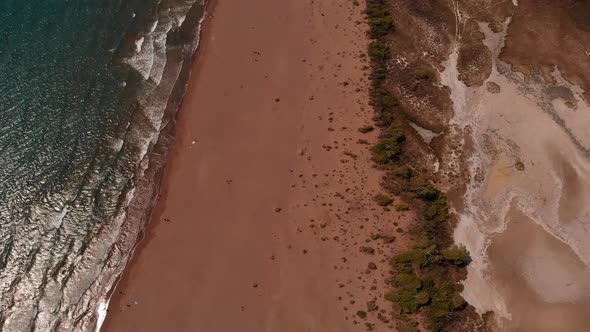Aerial View of Istuzu Beach Spawning Site of Red Data Book Relict Loggerhead Turtles Caretta Caretta