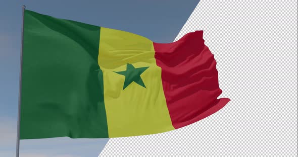 flag Senegal patriotism national freedom, seamless loop, alpha channel