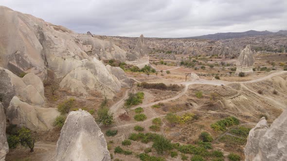 Cappadocia Landscape Aerial View. Turkey. Goreme National Park