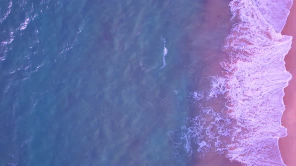 Sea beach beautiful waves Foaming and Splashing on the beach sand. Ocean sea