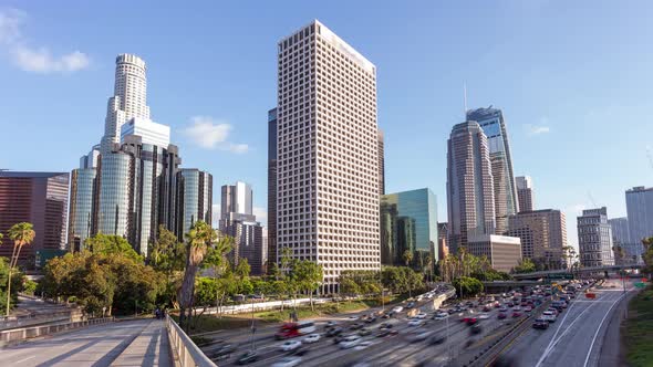 Beautiful Downtown Los Angeles Skyline Day