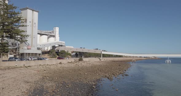 Wheat silos on the shore front at Wallaroo in South Australia