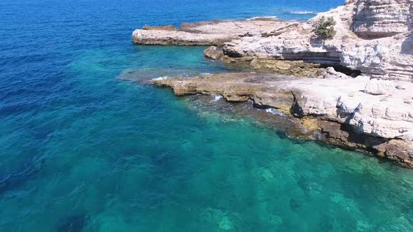 Rocky and Stony Seashore in Untouched Sea