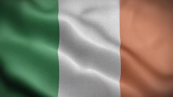 Ireland Flag Textured Waving Front Background HD