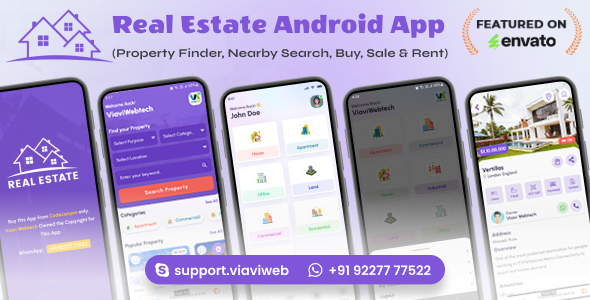 Real Estate Android App - Property Finder, Nearby Search, Buy, Sale & Rent