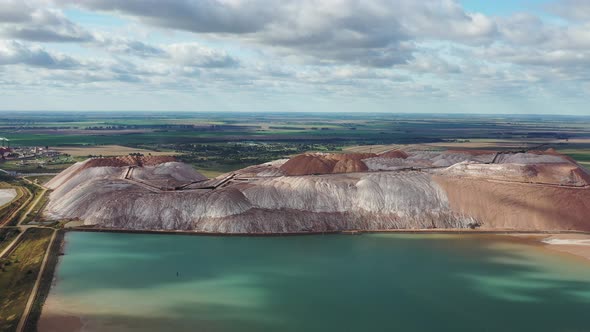 Mountains of Products for the Production of Potash Salt and Artificial reservoirs.Salt Mountains