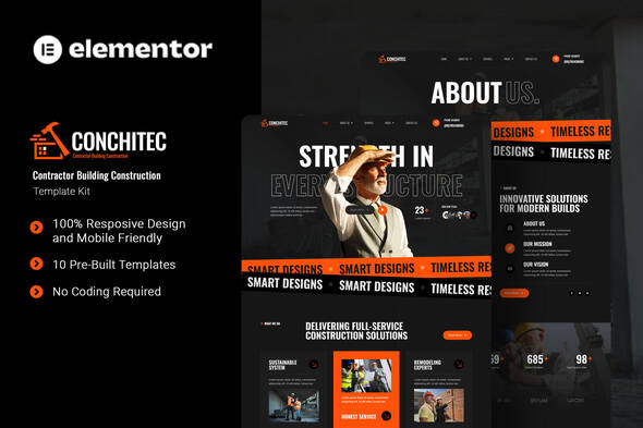Conchitec - Contractor Building Construction Elementor Template Kit
