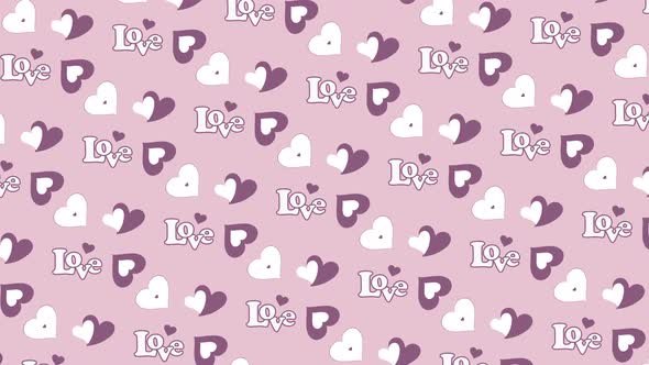 Hearts pattern, loop animation, Valentine's Day