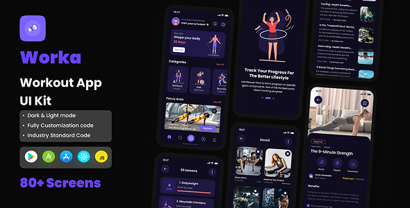 Worka - WorkOut App React Native CLI UI Kit
