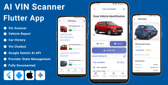 AI-Powered VIN Scanner Flutter App | Vehicle Identification Number (VIN) Lookup