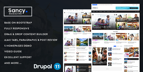 Sancy - Responsive Magazine News Drupal 11 Theme