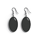Black Ellipse Earrings - Oval Plastic Ear Jewel - 3DOcean Item for Sale