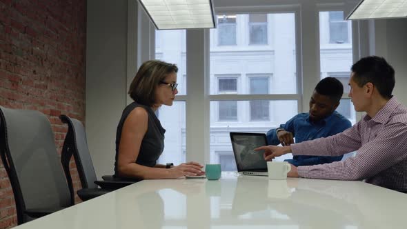 Business professionals working in a modern office