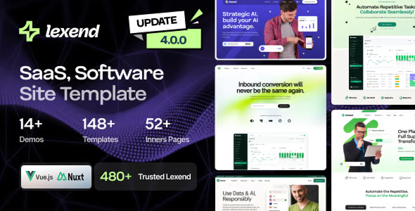 Lexend - Software, SaaS & Startup Vue JS 3, Nuxt JS 4 Template