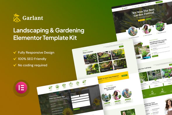 Garlant - Landscaping & Gardening Elementor Template Kit
