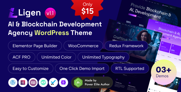 Ligen – AI & Blockchain Development Agency WordPress Theme