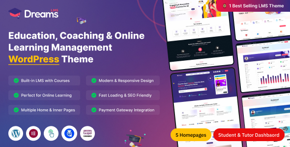 Dreams LMS - Learning Management System & Online Courses LMS WordPress Theme