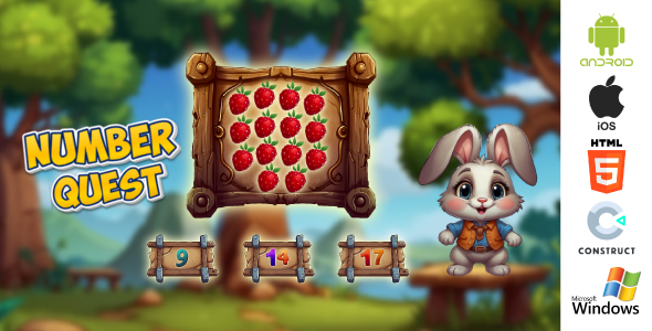 Number Quest – Educational Kids Mobile & Web Game | HTML5 + Android + iOS + Windows | Construct 3