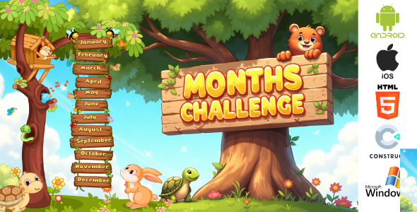 Months Challenge Game - Educational Game - HTML5, Construct 3