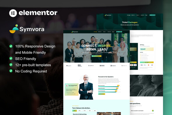 Symvora - Event & Conference Elementor Pro Template Kit