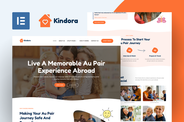 Kindora - Au Pair Elementor Template Kit